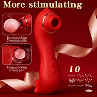 Vibrateur double tête pour le sexe oral, sucette léchante, masseur clitoridien et du point G pour femmes, en forme de lion de mer, vente en gros