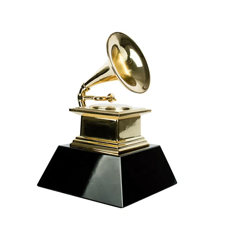 Thiết Kế Kim Loại Made 3D Gramophone Trophy Kim Loại Quà Tặng Lưu Niệm Âm Nhạc Trophy Grammy Giải Thưởng Trophy