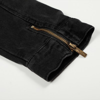 Herren Cropped Denim Jacke ODM-Lieferung Reißverschluss Punk-Stil Strass-Verzierungen Vorne Frühling/Herbst Saison TIFO Marke