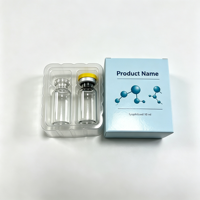 Boîte d'emballage personnalisée avec logo, résistante à la chaleur, respirante, forte adhérence, vinyle PVC 3ml, 2 flacons, effet holographique gaufré métallique