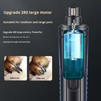 Nouvel ensemble de manucure électrique à trois lumières exclusif transfrontalier pour chats chiens polisseur d'ongles en plastique Durable pour animaux de compagnie toilettage élevé