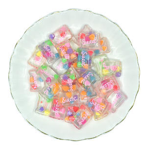 Nouvelles boucles d'oreilles en résine colorées et mignonnes en forme de bonbons, accessoires DIY pour coques de téléphone portable - Product Image 1