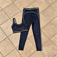 Ensemble de yoga deux pièces pour femme, respirant, anti-transpiration, sans coutures, doux pour la peau, taille élastique, épaules dénudées, dos nageur