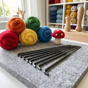 1 ensemble de 7 aiguilles de rechange professionnelles en acier tranchant pour feutrage de laine, kit d'outils artisanaux manuels DIY pour broderie, poinçonnage et patchwork - Product Image 6