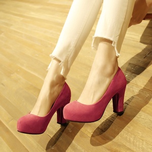 Delle donne della Pelle Scamosciata Sandali Tacco Alto Scarpe Da Festa di Nozze di Spessore Pompe Delle Signore <span class=keywords><strong>Calzature</strong></span> - Product Image 5