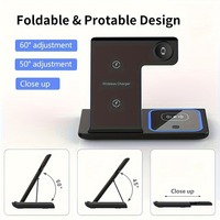 Stasiun Pengisi Daya Nirkabel Cepat 15W 3 in 1 |   untuk iPhone 16 15 14 13 Pro Max/Pro, IWatch Ultra 10/9/8 7/AirPods 4/3/2/Pro/pro2