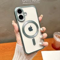 Coque de téléphone magnétique de luxe en titane pour iphone16 pro max, avec chargeur sans fil, colorée et mate, pour dessert naturel