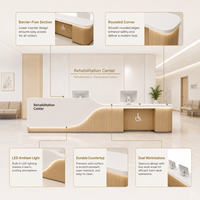 Bureau d'accueil moderne en MDF avec éclairage LED pour usage bureautique et médical, design écologique