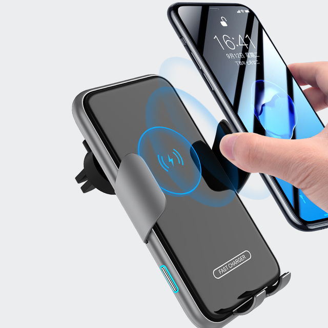 USB Wireless Magnetic Car Mobile Charger Holder 360 Degree Rotation 15W Fast QC3.0 QC2.0 Smart Sensor OTP Automatic Type-C 5V/1A