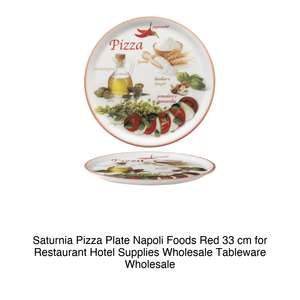 Assiette à pizza Saturnia Napoli Foods rouge <span class=keywords><strong>33</strong></span> cm pour restaurants, hôtels, fournitures en gros, vaisselle en gros - Product Image 2