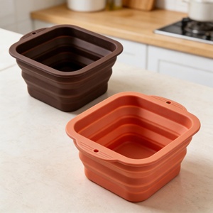 Wholesale Custom Logo Non-Stick Square Silicone Bread Proofing Basket Eco-friendly Durable for Home <b>Kitchen</b> Baking Dishwasher - Product Image 2