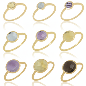 Anillo de piedras preciosas de Plata de Ley 925 chapado en oro clásico de piedras preciosas de alta calidad para stock listo exportador de precio al por mayor - Product Image 1