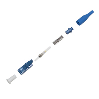 Konektor Kabel Patch Fiber Optik Ferrule LC UPC 2.0/3.0mm dengan Warna Biru untuk Penggunaan FTTH, Kehilangan Sisipan 0.20dB
