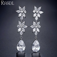 RAKOL EP5110 Boucles d'oreilles clous plaquées or et argent, bijoux de mariage et de mariée tendance 2026