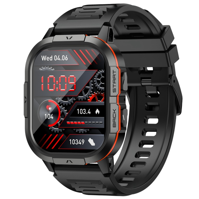 Wholesale Custom P110 Rugged Square Smart Watch 2.06 Inch AMOLED IP67 Waterproof Sleep Tracker BT Call 7 Days Battery