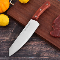 6 ''7'' 8 ''Couteau de chef de cuisine à lame biseautée en acier inoxydable avec manche en bois pour cuisine à domicile et restaurant