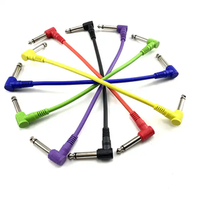 Lot de 6 câbles audio mono 20 cm colorés pour instruments, câbles de raccordement pour pédales d'effets et cordons de pédalier de guitare - Product Image 1