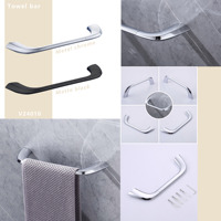 Ensemble d'accessoires de salle de bain de luxe en acier inoxydable noir à fixation murale, accessoires de quincaillerie 304, accessoires de salle de bain de luxe pour hôtel