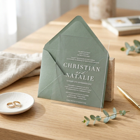 Carte d'invitation de mariage en acrylique avec logo personnalisé, impression UV personnalisée OEM, cartes d'invitation personnalisées