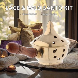 Quemador de Incienso Orgánico de Latón Macizo Hecho a Mano, Bakhoor Mabkhara, Soporte Aromático con Asa de Madera, Uso Tradicional, Decoración del Hogar, Regalos - Product Image 2