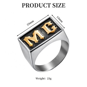 แหวนผู้ชายสไตล์โกธิค วัสดุสแตนเลส 316L สำหรับชมรม MC - คอลเลคชั่นแหวนสำหรับนักขี่มอเตอร์ไซค์หลากหลายแบบ - Product Image 5