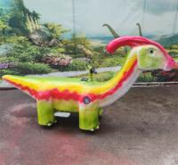 Eğlence parkı sikke işletilen animatronic çocuklar Robot dinozor sürmek