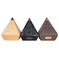 Factory Direct Custom Logo Luxus MDF Holz Parfüm Box Top Luxus Pyramide Form Verpackung Spezielle Luxus Parfüm Verpackung