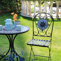 Ensemble de meubles de jardin en mosaïque métallique, ensemble de jeu de bistrot, ensemble de meubles de massage de bureau pliables, ensemble de meubles de jardin pliables, table et chaises de salle à manger