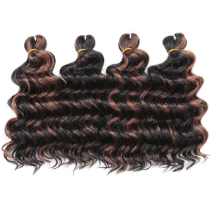 <span class=keywords><strong>Capelli</strong></span> all'uncinetto a onde profonde oceaniche <span class=keywords><strong>con</strong></span> riflessi ricci Afro africani estensioni dei <span class=keywords><strong>capelli</strong></span> intrecciate sintetiche naturali - Product Image 2