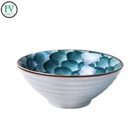 Bol à nouilles en céramique, style japonais, dessiné à la main, cadeaux de promotion, bol à salade et à soupe en porcelaine