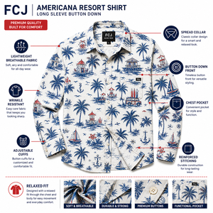 Camicia Americana da Uomo con Etichetta Privata, Traspirante, Antipiega, Stampa Nautica, Bottoni Frontali, Produzione su Misura - Product Image 5