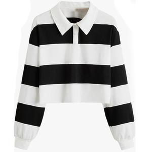T-Shirt <span class=keywords><strong>Polo</strong></span> sportiva RG-Crop Top ragazze <span class=keywords><strong>manica</strong></span> <span class=keywords><strong>lunga</strong></span> 3 bottoni da <span class=keywords><strong>donna</strong></span> e da <span class=keywords><strong>donna</strong></span> con Splicing su misura t-Shirt <span class=keywords><strong>Polo</strong></span> - Product Image 1