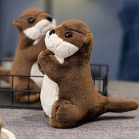 Peluche loutre à souhaits pour enfants en gros, poupée en tissu unisexe, yeux fermés, cadeau d'anniversaire, doudou, coton PP, super brodé