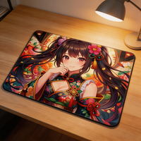 Accessoires PC de contrôle de précision, base antidérapante, grand tapis de clavier pour e-sport, anti-rayures, tapis de souris en verre trempé anime