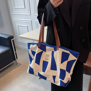 2022 vendita calda all'ingrosso borsa da spiaggia in cotone borse di tela con cinturini in pelle borse a <span class=keywords><strong>tracolla</strong></span> borse da <span class=keywords><strong>donna</strong></span> borse da <span class=keywords><strong>donna</strong></span> - Product Image 4