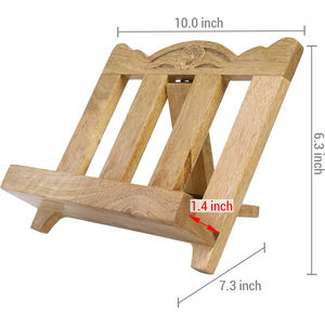 Étagères de cuisine en bois avec angles réglables <span class=keywords><strong>taquets</strong></span> de livre de recettes faits à la main avec des motifs sculptés - Product Image 2