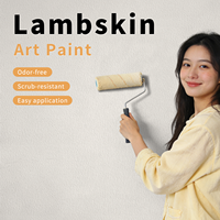 Peinture artistique élégante en composé polymère effet peau d'agneau, grain de peau de mouton, lisse, respirante, inodore, faible teneur en COV, écologique, pour chambre à coucher