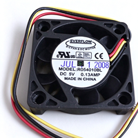 R054010BL  40*40*10mm Kipas Aksial DC Mini DC5V 0.13A Bantalan Bola 3-kabel dengan Umpan Balik Kecepatan Kipas Pendingin