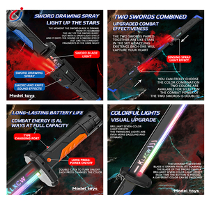 Chengji Flint spada luce Firestone fumo Spray Glow Safe Role Play arma giocattoli spada luminosa con scintilla - Product Image 2