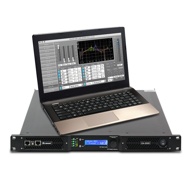 D4-3000 4x3000w Dsp Processor Audio Display Screen Dsp 3000w Power Amplifier