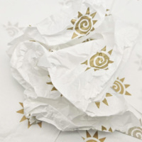 Papier de soie de luxe de marque haut de gamme estampé à chaud motif Poire de Neige, doublure pour emballage cadeau de bijoux, personnalisé, écologique, avec logo simple face