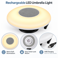 Lampe LED rechargeable pour parasol avec haut-parleur Bluetooth, pour parasols déportés, lampe de jardin extérieure à fixation centrale