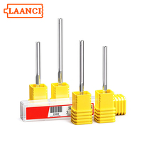 LAANCI 3.175mm Shank Dua Mata Pisau Alur Lurus untuk Ukiran CNC/Kayu, Pahat Ukir Lurus, Alat Pemotong End Mill, Pahat Milling