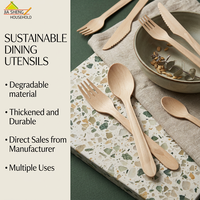 Lot de Couverts Jetables en Bois Naturel de Bouleau – Cuillère, Fourchette, Couteau – Écologiques et en Gros pour la Restauration Professionnelle