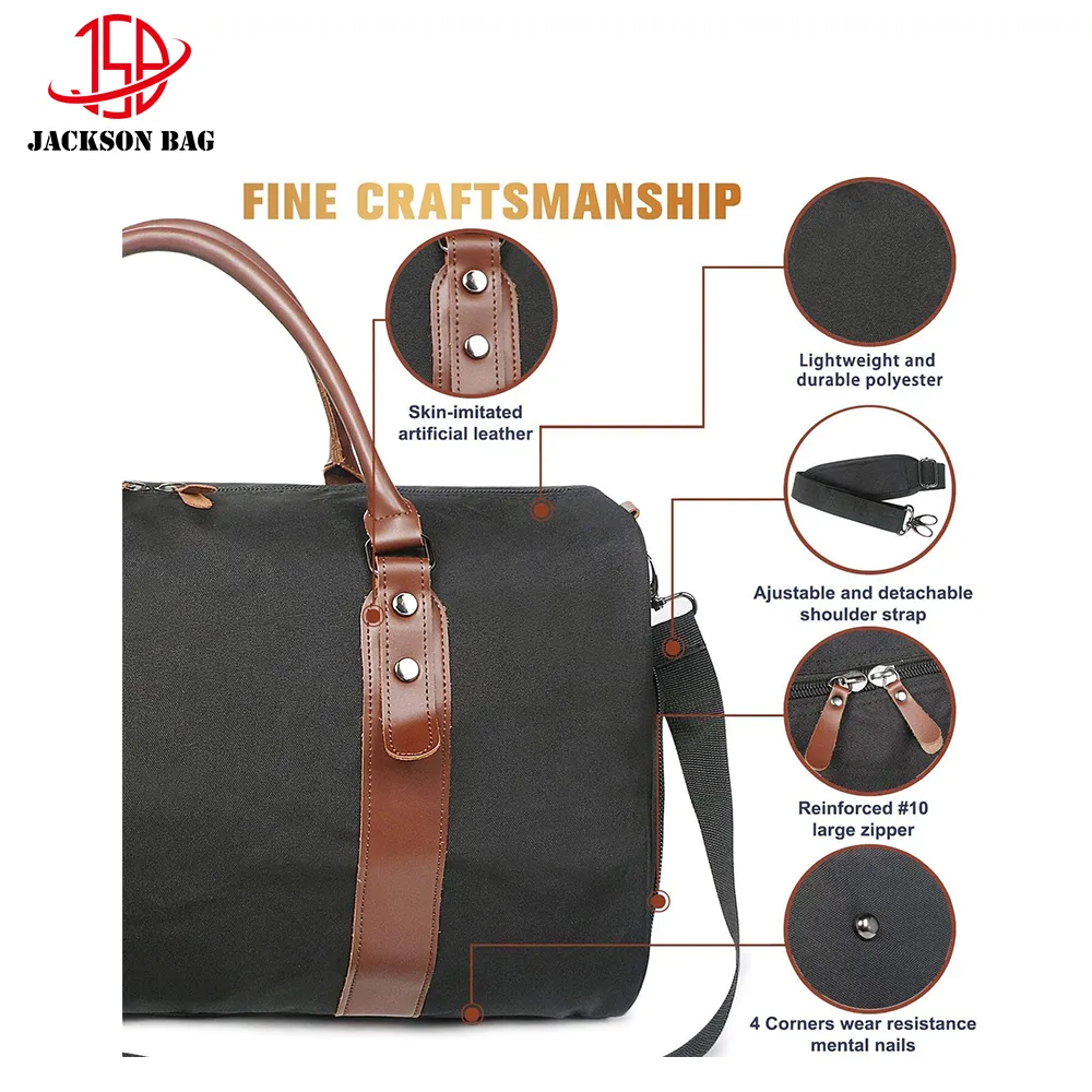 Bolso de viaje ligero plegable con compartimiento para zapatos para hombre y mujer, bolsa de gimnasio resistente a la rotura