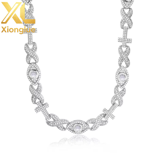 Hip Hop Custom S925 Sterling Silver Moissanite Eye <b>Cross</b> Men'S Jewelry Necklace - Product Image 4