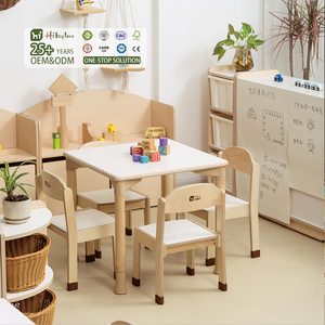 Hikeylove - Juego de Mesa y Sillas de Madera Modernas de Estilo Montessori para Preescolar, para Niños Pequeños, Academias, Escuelas y Centros de Aprendizaje Temprano - Product Image 1