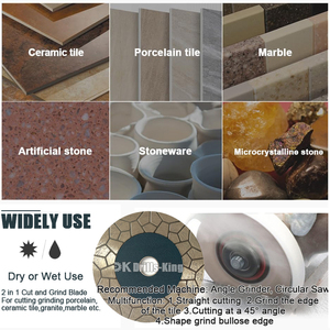 Disques de coupe diamantés super larges de 5 pouces (125 mm) à segments de 25 mm pour la découpe et le meulage de céramique, carrelage, marbre et porcelaine - Product Image 6