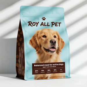 Emballage personnalisé imprimé <span class=keywords><strong>pour</strong></span> aliments <span class=keywords><strong>pour</strong></span> animaux de compagnie (chats et chiens) en sachet plat à fond plat refermable avec fermeture éclair, en plastique BOPP, 250g, 500g, 1kg - Product Image 5