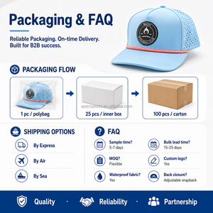 New Fashion Custom Rubber PVC Patch Logo 5 Panel <b>Waterproof</b> Polyester Sport Golf Baseball Cap Adjustable Leopard Laser Cut - Product Image 6